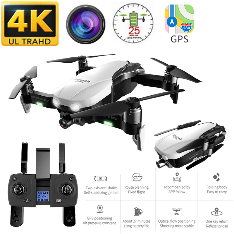 

RC GPS Drone 4K Camera RC Helicopter Quadrocopter Two-axis Anti-shake Self-Stabilizing Gimbal Drone Profissional Brushless VS K1