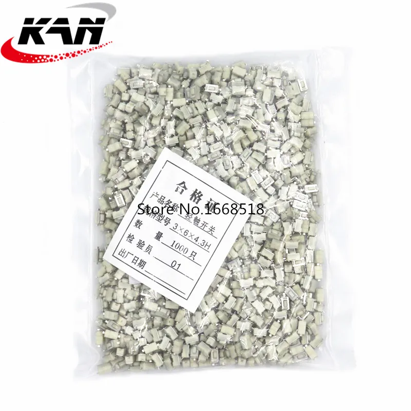 Interruptores Táteis Smd Botão 3x6x43 mm 1000 Pcs