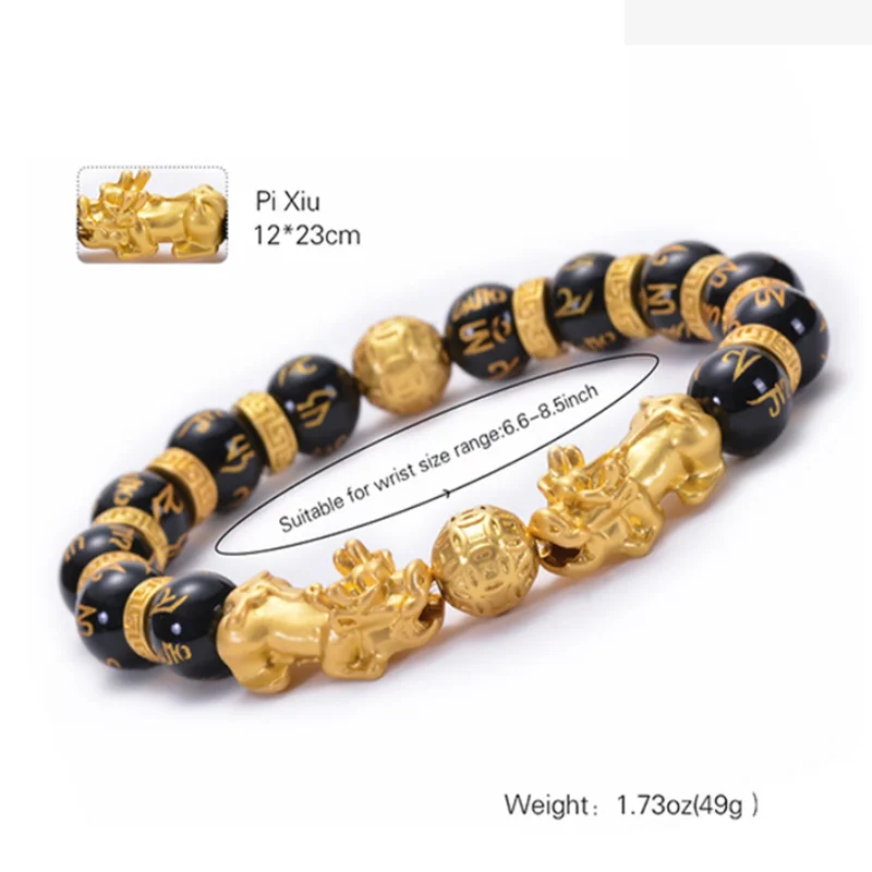 double Pixiu Feng Shui Gift Natural Black agate for man and women Handmade good Lucky Amulet Jewellery