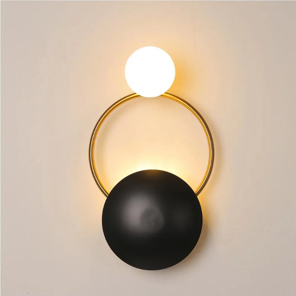 wall lamp post-modern Wall Light Led Wrought iron bed lamp livingroom corridor bedroom building indoor restaurant decoration - Цвет абажура: A