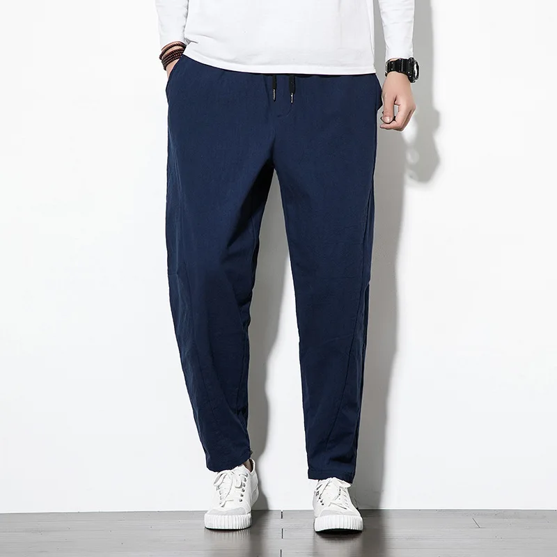 Chinese-style Chinese Costume Wide-Leg Men's Trousers Spring Summer Large Size Men Casual Retro Loose Harem Pants Lantern Pants