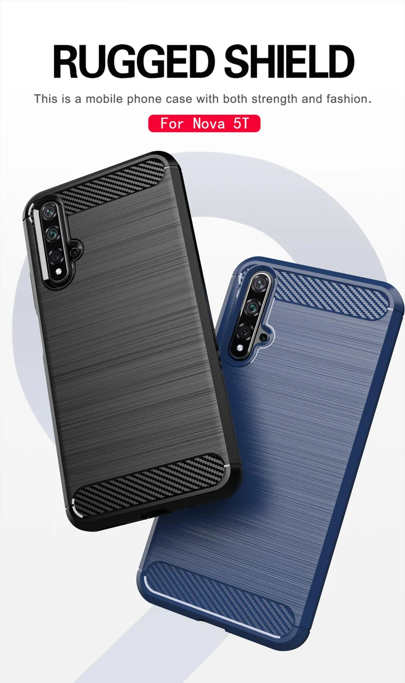 Чехол для huawei Nova 5 T, Мягкий ТПУ силиконовый бампер, чехол из углеродного волокна, матовый чехол s для huawei Nova5T Nova 5 T, Чехлы, Новинка
