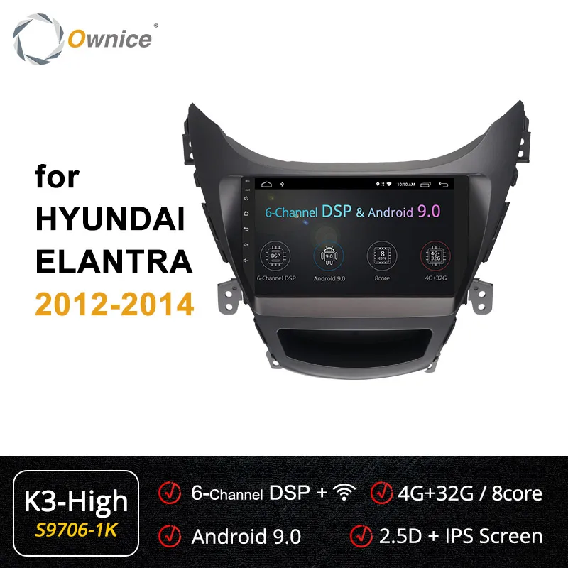 Ownice 360 Panorama Android 9,0 4G LTE SPDIF k3 k5 k6 автомобильный Радио плеер DVD gps для hyundai Avante 2011 2012 2013 - Цвет: S9706-1 K3 HIGH
