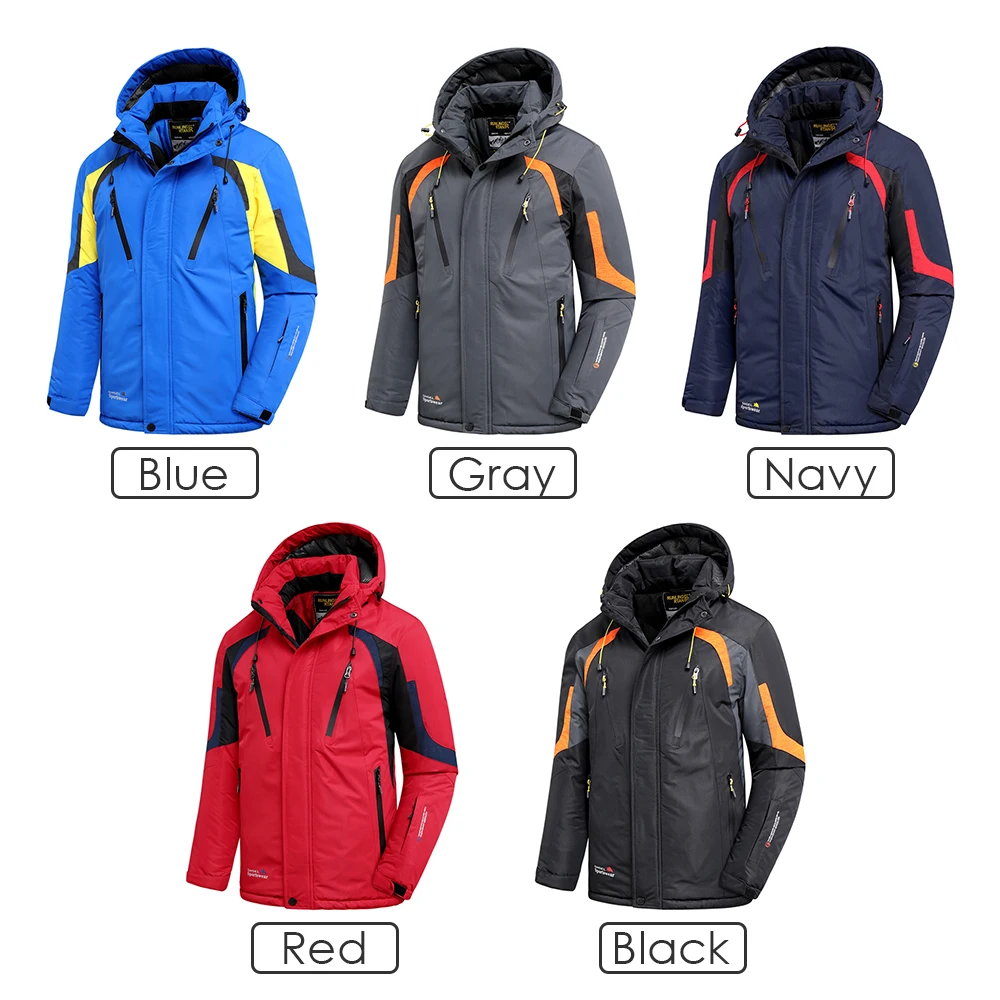 Men Winter Outdoor Parka Jacket Coat Waterproof Thick Fleece For Jet Ski Snow