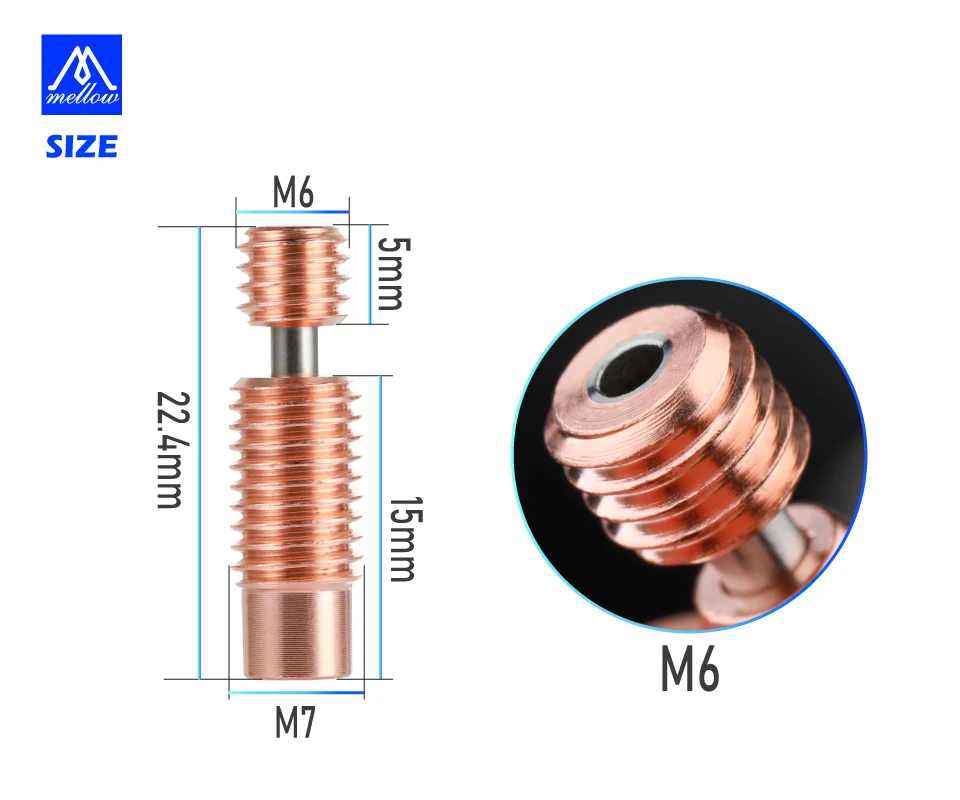 garganta para 1.75mm v6 hotend aquecedor bloco