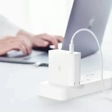 Xiaomi ZMI USB зарядное устройство 65 Вт 3 порта умный выход тип-c 45 Вт USB-A 20 Вт Световой индикатор с 1,5 м USB-C кабель для передачи данных