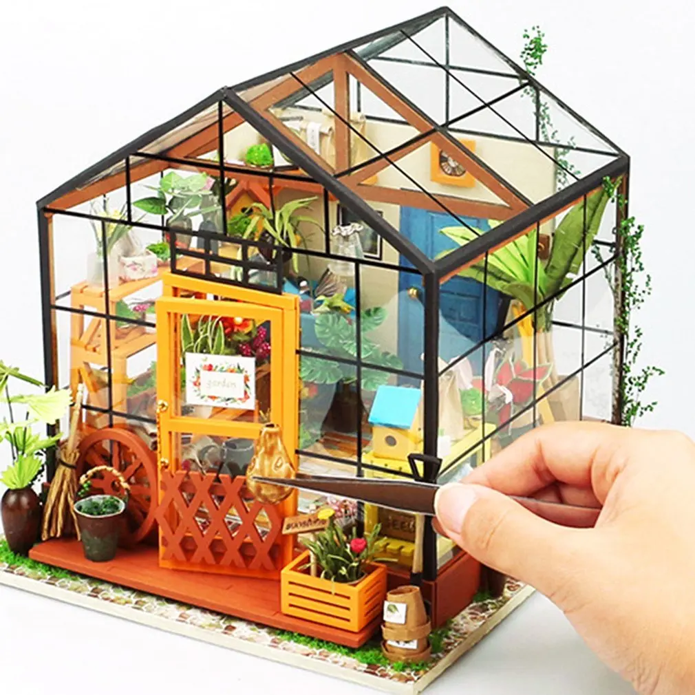 3D DIY деревянные головоломки игрушки Kawaii миниатюрный кукольный домик
