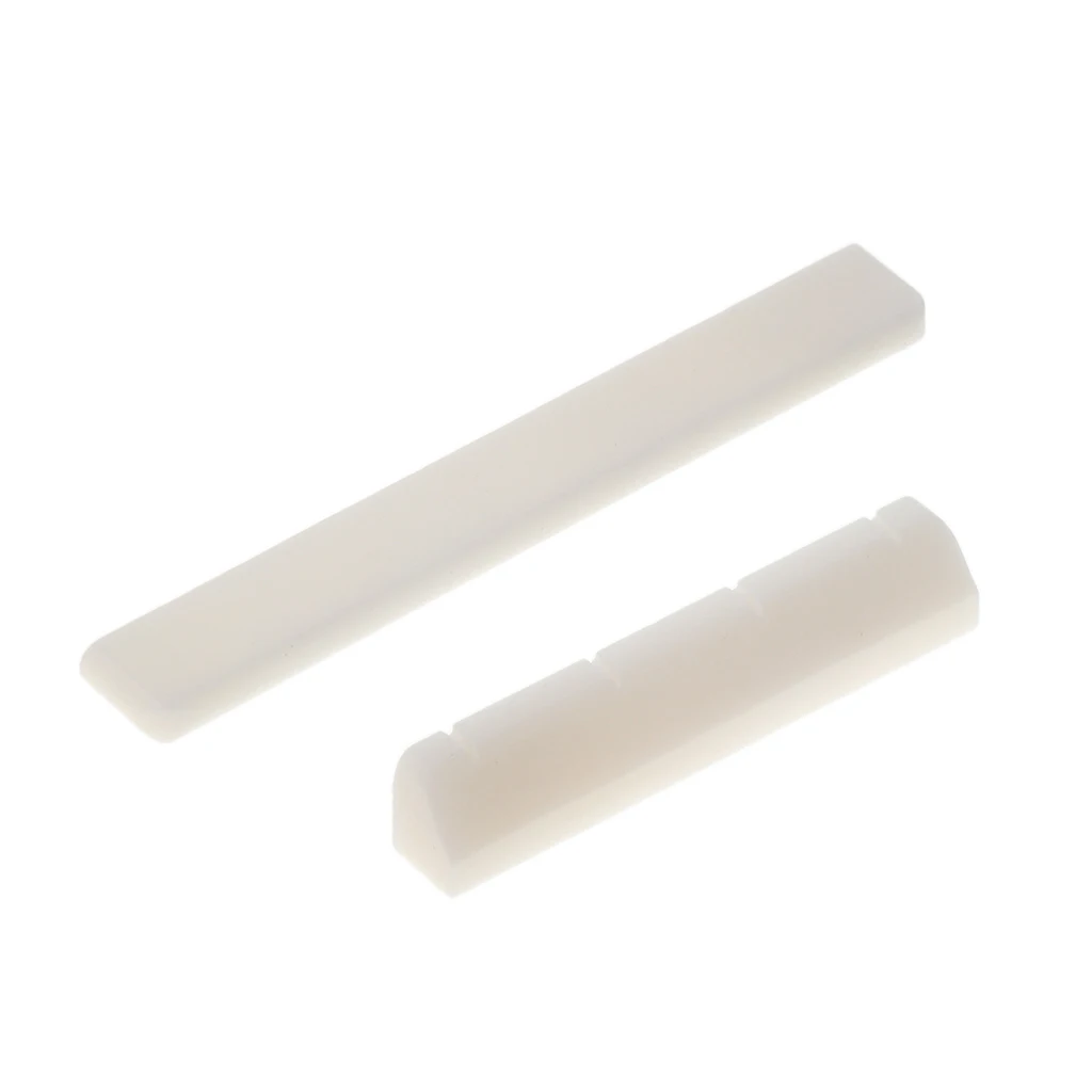Beige Bone Saddle And Slotted Nut Set for Ukulele Replacement Parts