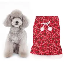 Куртка для собак, пальто для собак, зимняя Рождественская Милая Красная одежда для собак, юбка для маленьких собак, куртка для щенков, одежда