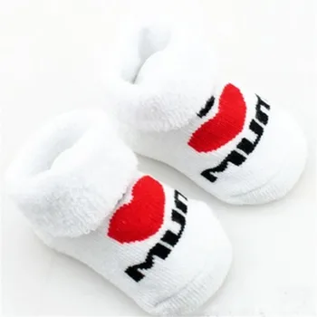 

Baby socks rubber slip-resistant floor socks love dad love mum 100% cotton cartoon kids toddler infant newborn baby socks