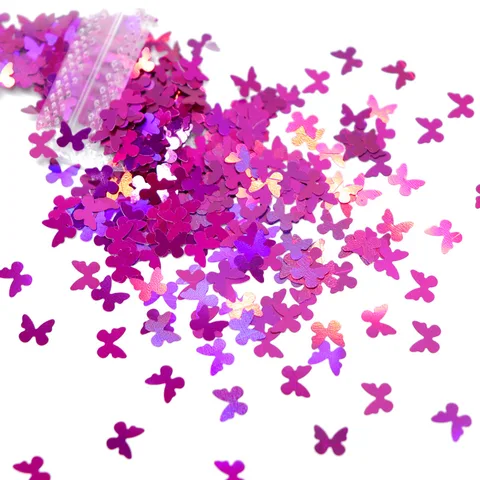 Pearly Butterfly Nail Sequin Glitter Flake Summer Nail Art Decorations Paillette French Polish Manicure Accessories 12 colors