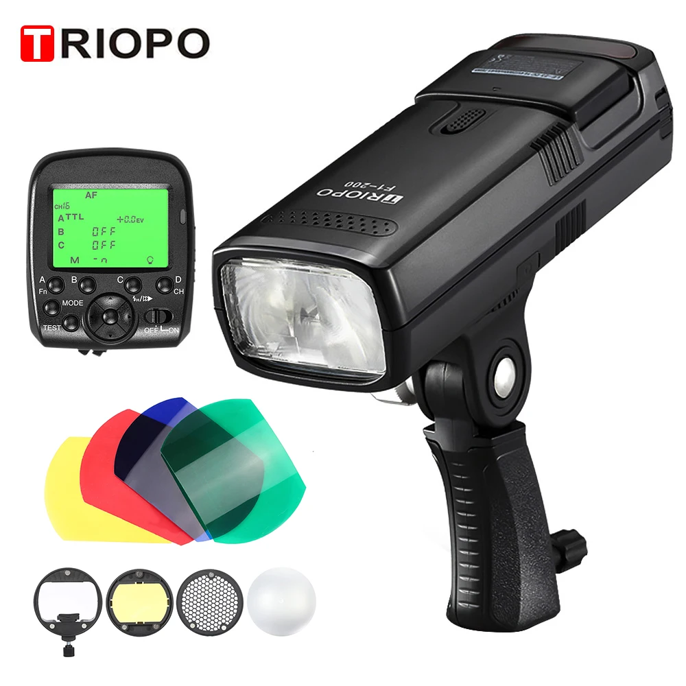 

TRIOPO F1-200 2.4G Wireless TTL Flash Outdoor Flash Light for TRIOPO G1 Trigger 200Ws with Battery for Canon Nikon Sony Camera