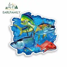 EARLFAMILY 13cm x 13cm for Grand Slam Saltwater Fishing Car Stickers Anime Vinyl JDM Windshield Bumper Windows Decal Accessories