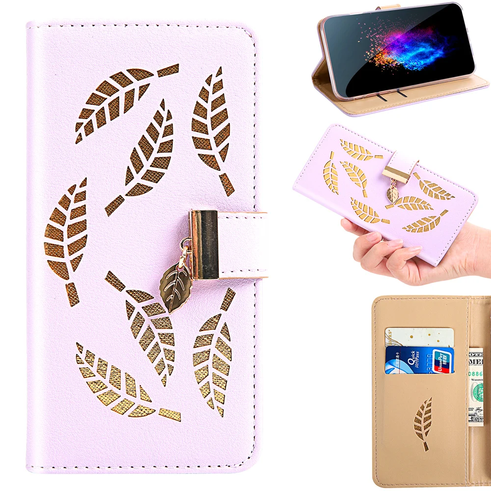 Полый лист Узорная Кожа, флип-чехол для Motorola MOTO E5 G7 Plus G7 E5 Play GO G7 power Cover Wallet phone Case