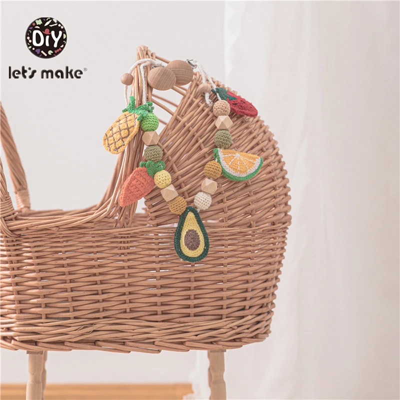 

Let's Make Baby Rattles Crib Mobiles Newborn Pacifier Chain Pacifier Clip Bracelet Ffriut Knitting Bed Bell Baby Toys Baby Care