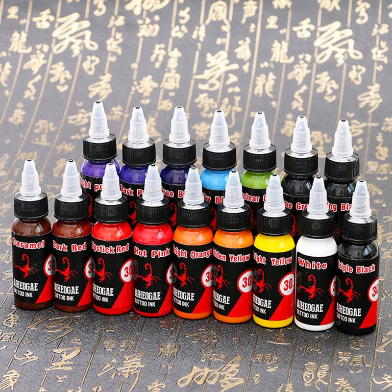 30ML/Bottle Professional Tattoo Pigment Inks Safe Half Permanent Paints Supplies For Beauty Makeup Body Art tattoo ink,tattoo ink pigment,tattoo ink kit