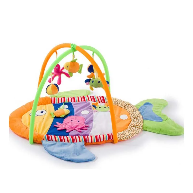 Красочное детское игровое одеяло с рыбками, игровой коврик для ползания, одеяло для ползания, пазл, игрушка, полная луна, подарок, детский игрушечный коврик, детский коврик для лазания