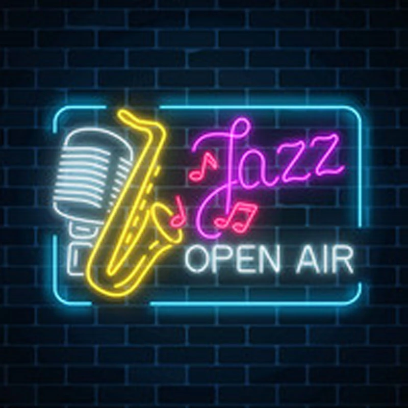 Neon Signs Jazz open air Music Studio Impact Neon Bulbs Sign Handcraft