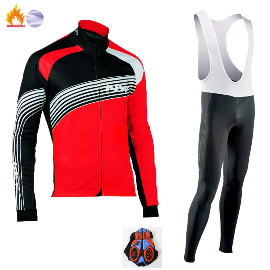Winter Cycling suit Northwave Зимняя Теплая Флисовая одежда для велоспорта NW мужской костюм из Джерси для езды на велосипеде MTB Одежда Теплый комбинезон комплект - Цвет: Winter Cycling suit