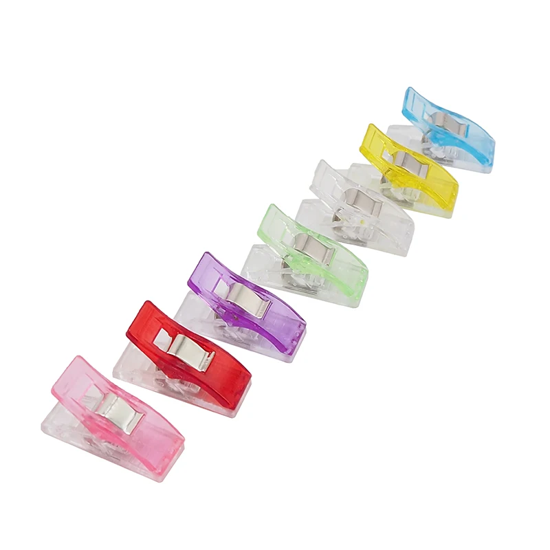 Chenkai 50PCS PVC Plastic Clover Wonder Quilt Quilting Binding Clamps Clips for Patchwork Overlocker Sewing DIY Accessories