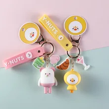 Cute International Good Luck Doll Keychain Kawaii Robot Mushroom Cartoon Doll Keyring Girl Children Gift Bag Key Pendant Charm