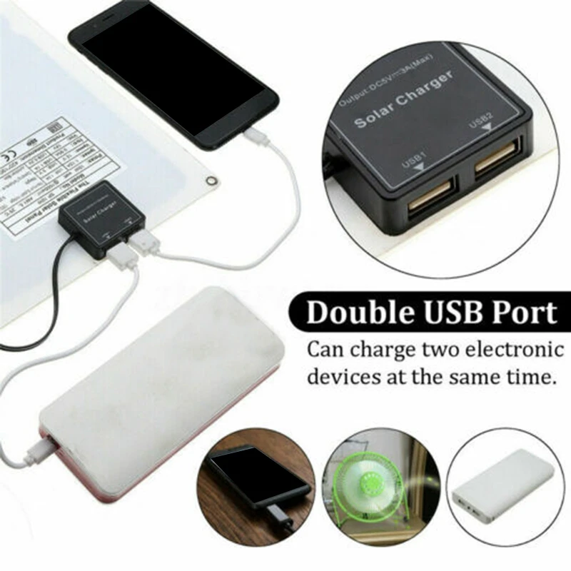 Топ!-30 Вт двойной USB Гибкий комплект солнечной панели+ контроллер+ зажим для наружного автомобильного зарядного устройства
