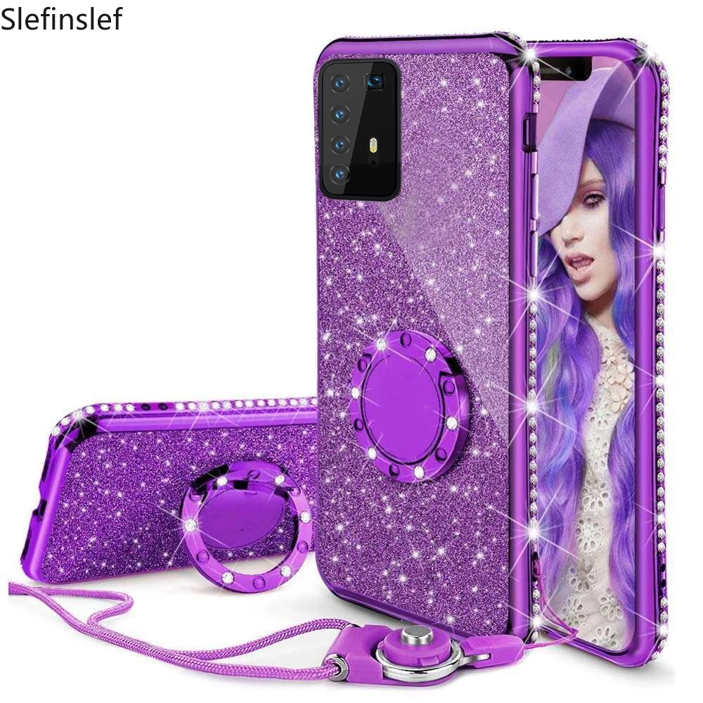 Алмазный чехол для Huawei P40 P30 P20 коврики 30 20 10 9 Lite рro вид Honor 10i 9X 8X 7X 8A кольцо