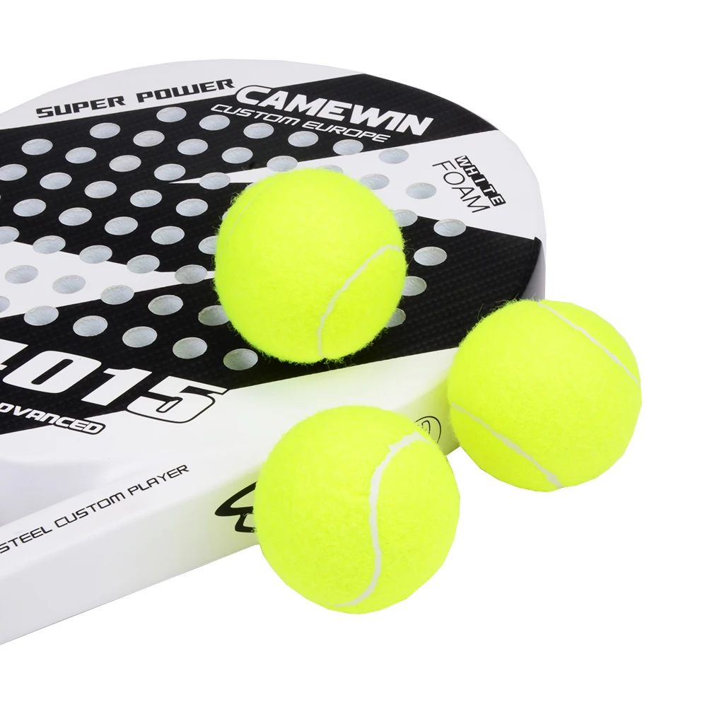 3 Pcs Professional Rubber Padel Balls High Resilience Durable Tennis Practice Ball For School