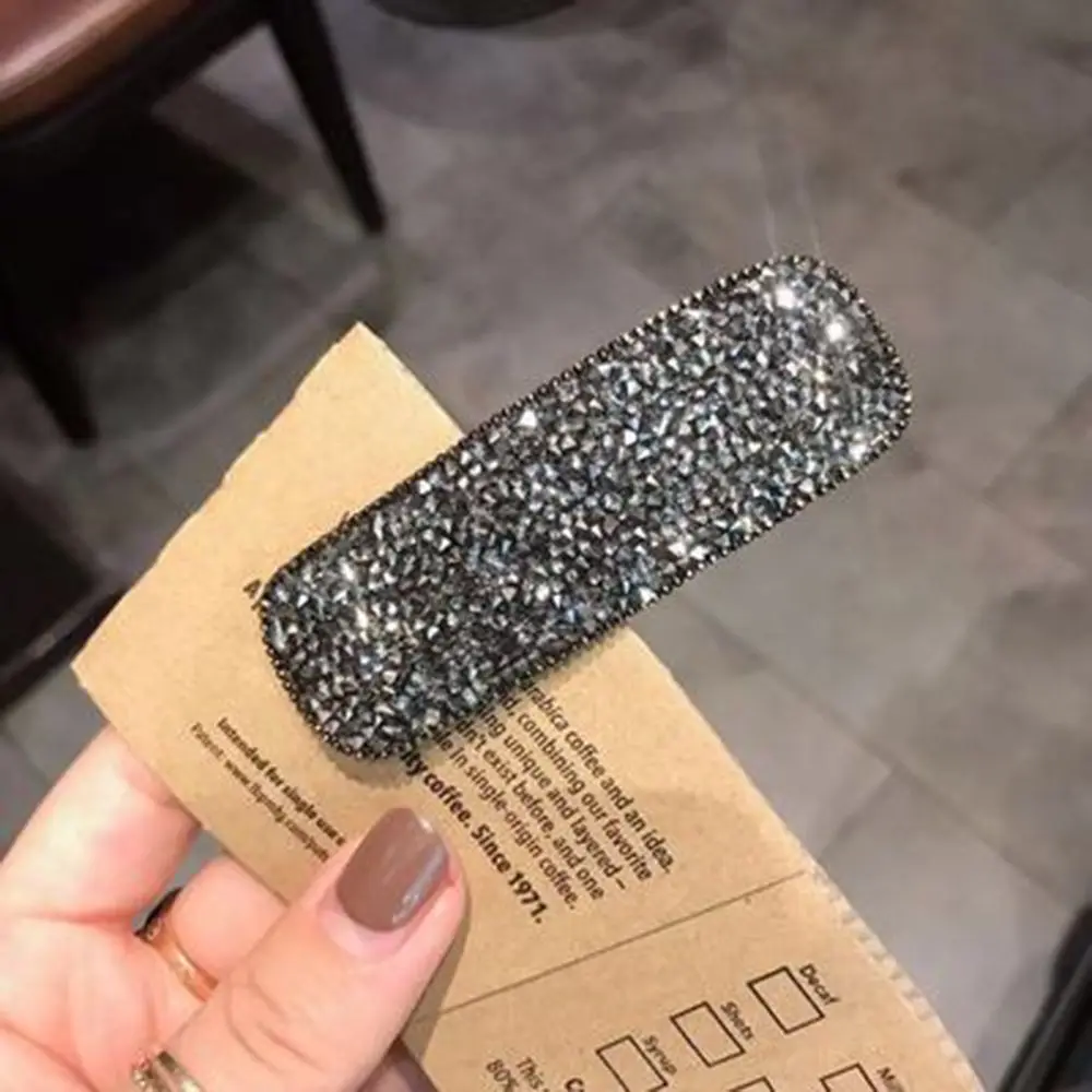 1 шт. квадратная капля Bling хрустальные шпильки для волос головные уборы для женщин девушек Стразы заколки невидимки для волос заколка аксессуары - Цвет: Square Gray