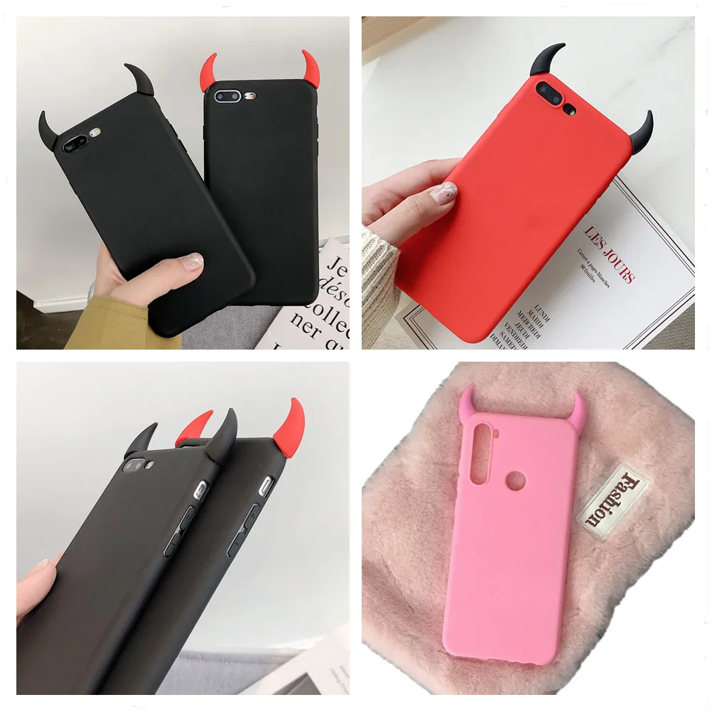 Чехлы для телефонов Samsung Galaxy S6 S7 Edge S8 S9 S10 S10e S21 S20 FE Note 8 9 10 Plus Lite 20 Ultra Devil Horns Demon Angle |
