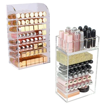 

HUNYOO Acrylic Lipstick Organizer Cosmetics/Makeup Organizer for Nail Polish/Eye shadow/Lipstick Organizer Storage Holder