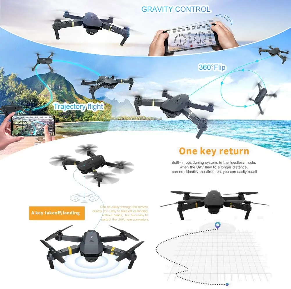 Mini Drone 4K FPV WIFI Single Camera Drone Profissional 50X Zoom Modular Battery RC Quadcopter Altitude Hold Dron Vs E58