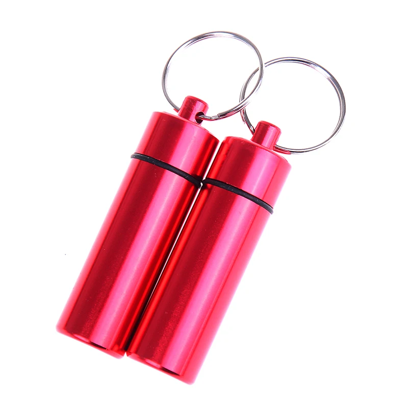 2pcs as shown 2 шт алюминиевая коробка для таблеток портативный мини контейнер для таблеток Чехол для хранения бутылок брелок бутылка для лекарств - Цвет: 2pcs as shown