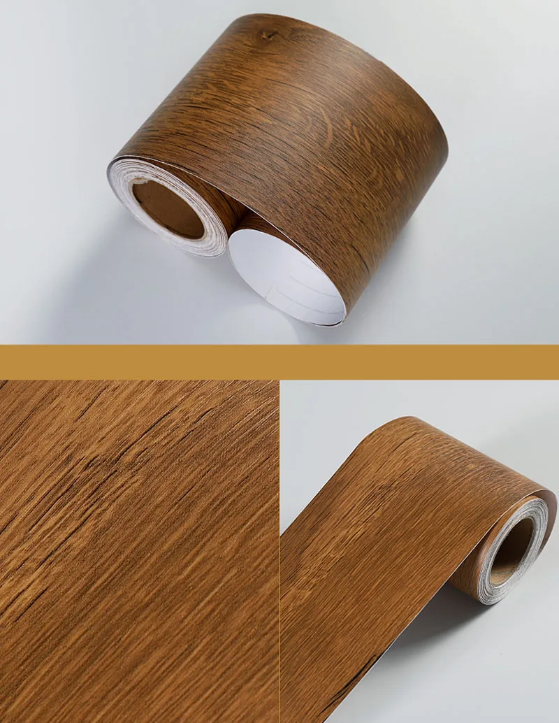 Wood PW DIY самоклеящаяся напольная наклейка деревянный стиль окантовочная линия водонепроницаемая виниловая линия талии обои Современная наклейка домашний декор - Цвет: Wood PW