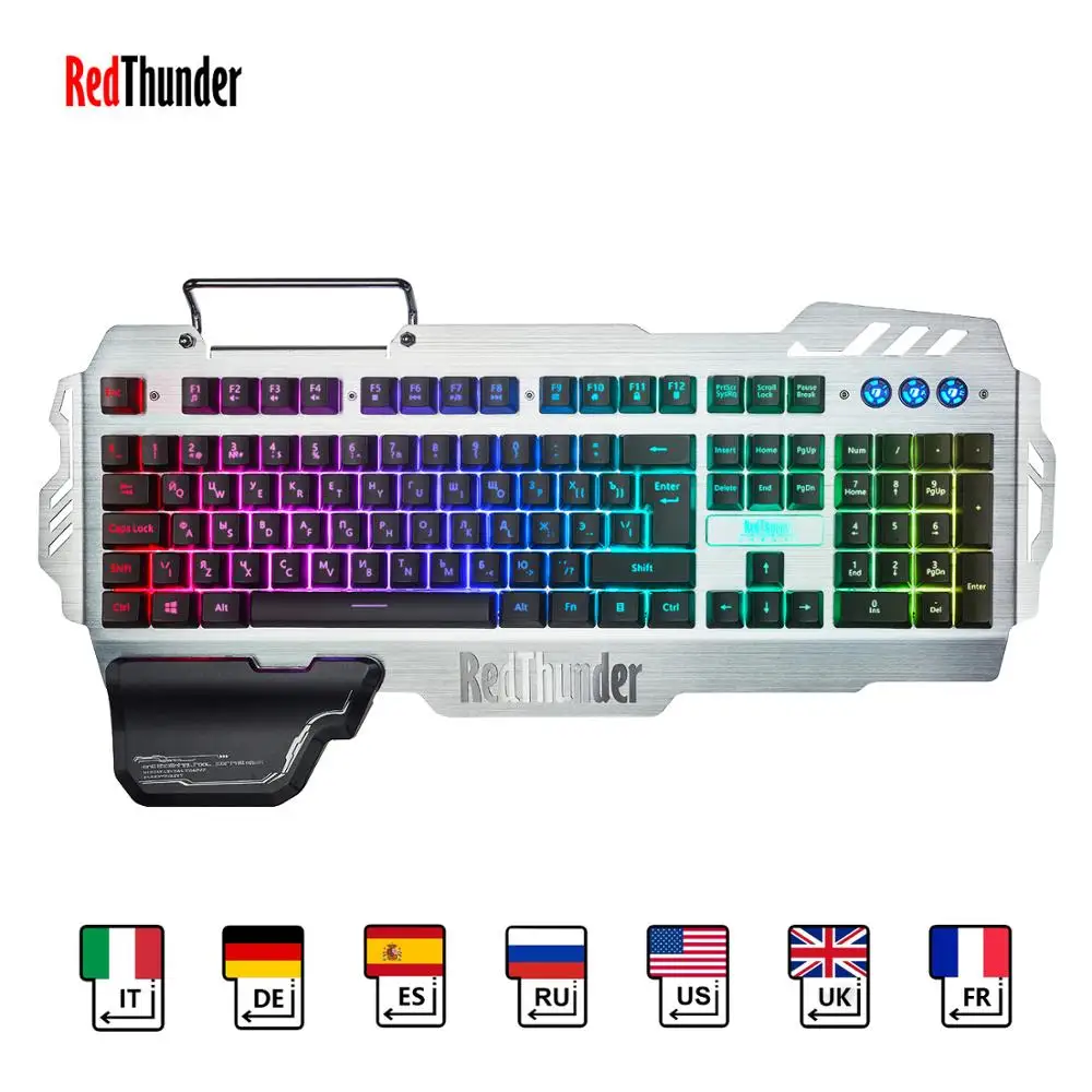  RedThunder K900 RGB Backlight Wired Gaming Keyboard 25 Keys Anti-ghosting Ergonomics Keyboard for D