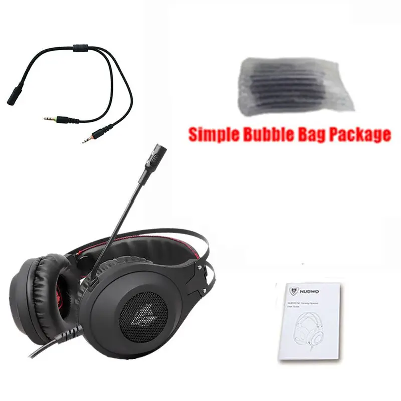 Nubwo N2 3,5 мм игровая гарнитура PC Gamer Bass Наушники с микрофоном для PS4 телефон N2U USB Игровые наушники с светодиодный для компьютера