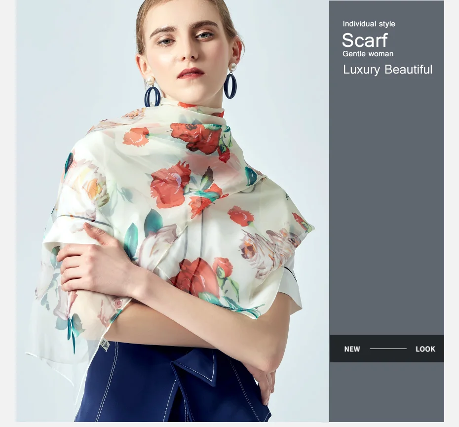6 scarf female silk luxury brand