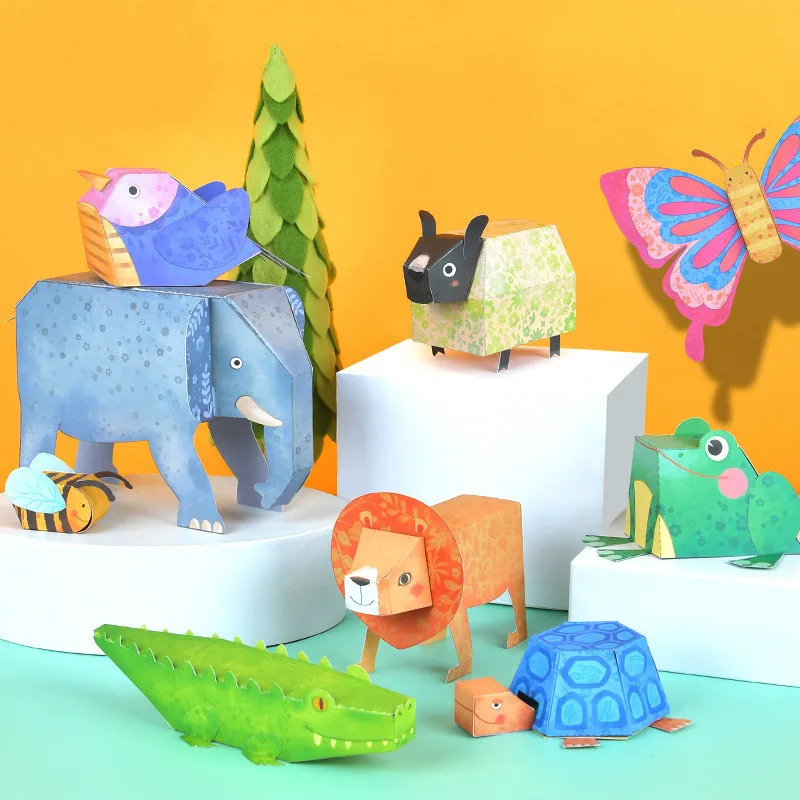 

Montessori Handmade Origami Books Children Crafts Folding Cute 3D Paper Model Safety Paper Cut Early Learning Educational Toy