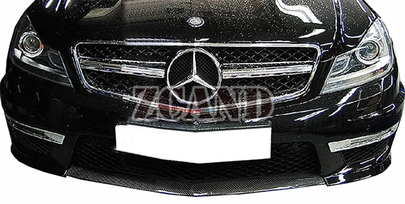 Реальные углеродного волокна Малый передний спойлер Для aftermarket BENZ W204 F/L C63 бампер