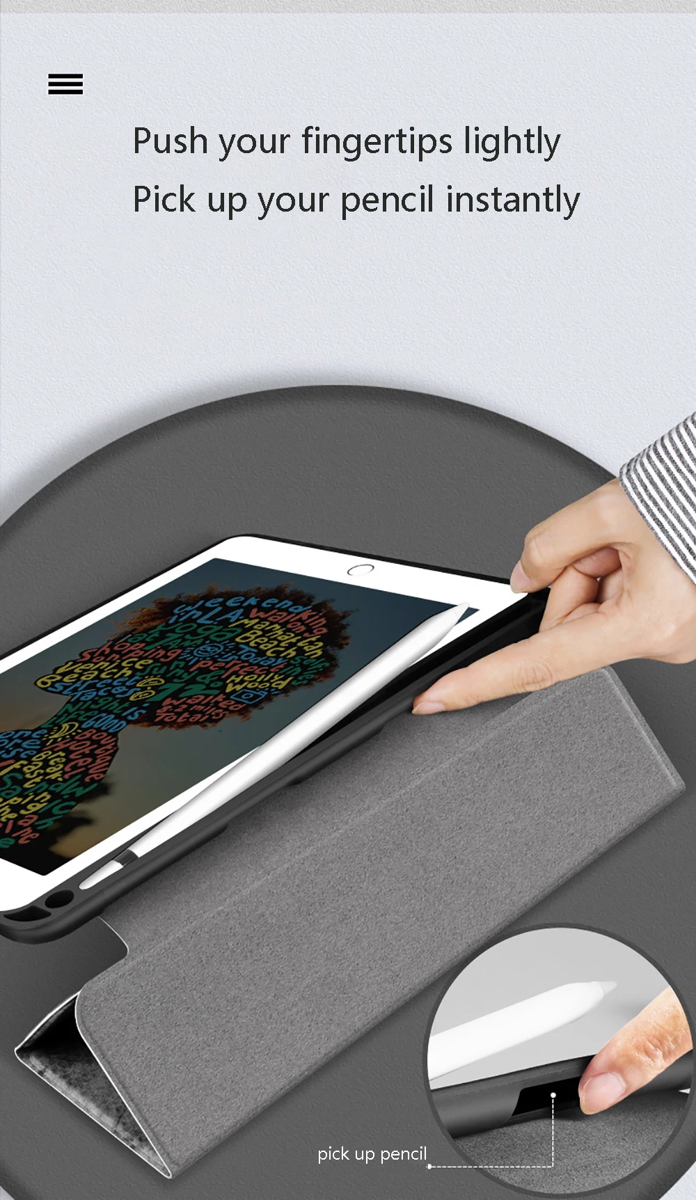 Чехол для iPad 10,2 с карандашом для IPad 7-го поколения, чехол Smart из искусственной кожи, чехол с полной защитой, Автоматический Режим сна/пробуждения