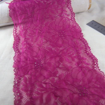 

2 yards 17cm width Bordeaux red peony Elastic Stretch Lace trim craft sewing accessories Doll handmade materials