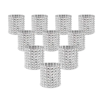 

100 Pcs Rhinestone Napkin Rings Napkin Holders Adornment for Place Settings Wedding Receptions Dinner or Holiday Parties Family
