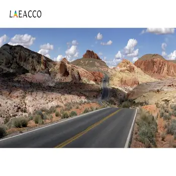 

Laeacco Road Way Plain Mountain Shrub Blue Sky Natural View Photo Background Photography Backdrop For Photo Studio Photophone