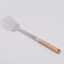 Нержавеющая Сталь деревянная рукоятка шпатель кухонная утварь термостойкая Лу Чан антиприклеивающая жареная рыба омлет Лопата кухня Cooki