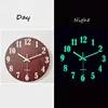 Luminous Wall Clock,12 Inch Wooden Silent Non-Ticking Kitchen WallClocks With Night Lights For Indoor/Outdoor Living Room 1