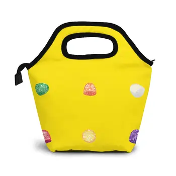 

Gumdrops In Juicy Lemon Lunch Bag Boxes Bags Portable Insulated Picnic Food Box for Women Men