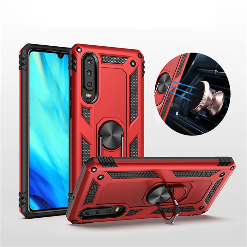 Чехол P Smart 2019 противоударный Прочный чехол для телефона с кольцом держателем Huawei