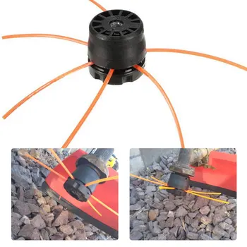 

Universal ABS Plastic Line Bump Cutting Trimmer Head with 3 Mowing Ropes Set For Lawn Brush Cutter Strimmers Replacement