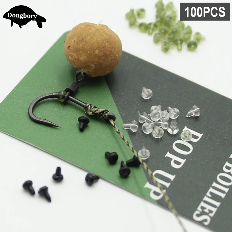 100PCS Carp Fishing Hook Stops Rig Stopers Rubber Beads Sliding Stop for Hair Tackle Accessories | Спорт и развлечения