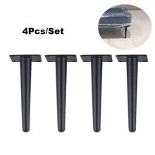 4 шт нержавеющие мебельные подставки из стали 25 см столы шкафы ноги диван кровать ТВ шкаф ноги с монтажными винтами черные прямые ноги
